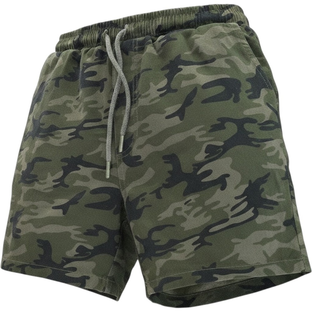 BOOHOOMAN Kids Camouflage Cargo Shorts Elastic Waist Drawstring Size M
